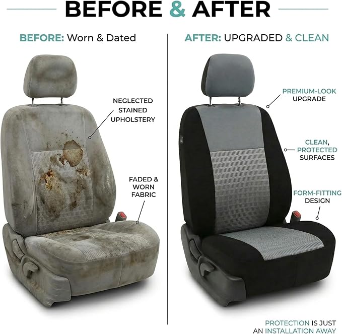 Universal Seat Covers — Front Seat — Gray