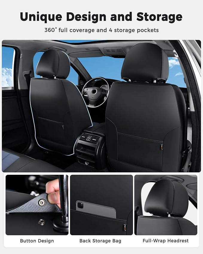 Universal Seat Covers — Black / Blue
