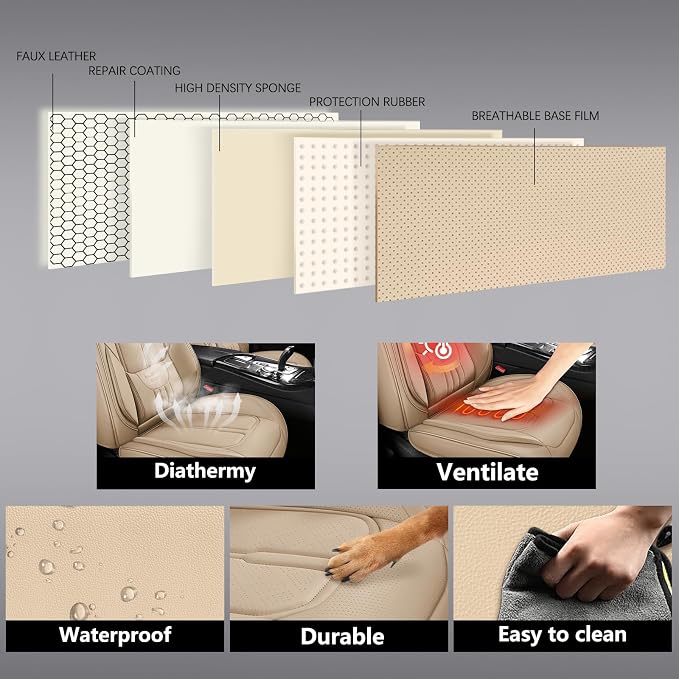 Universal Seat Covers — Full Set — Beige