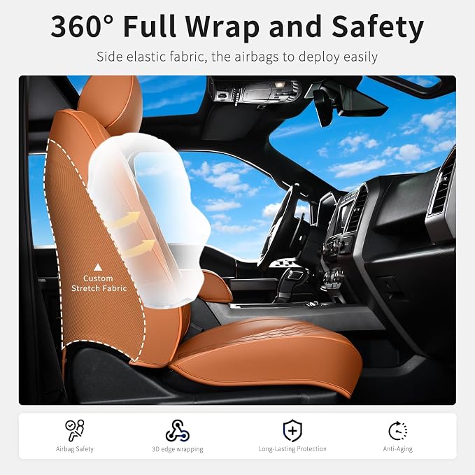 Seat Covers for Toyota Tacoma — Full Set — Brown