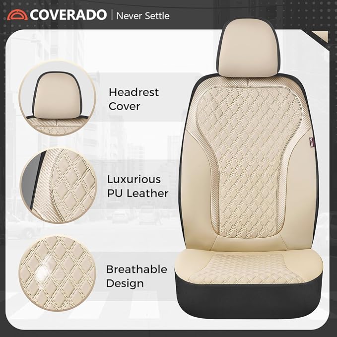 Universal Seat Covers — Front Seat — Beige