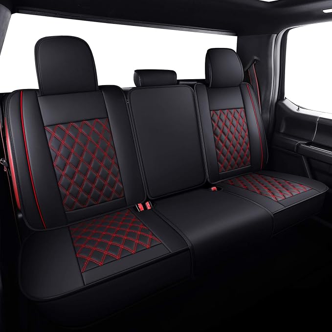 Seat Covers for Multiple Vehicles — Full Set — Black / Red