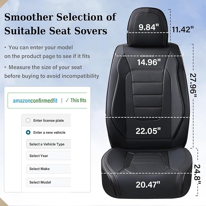 Universal Seat Covers — Full Set — Black