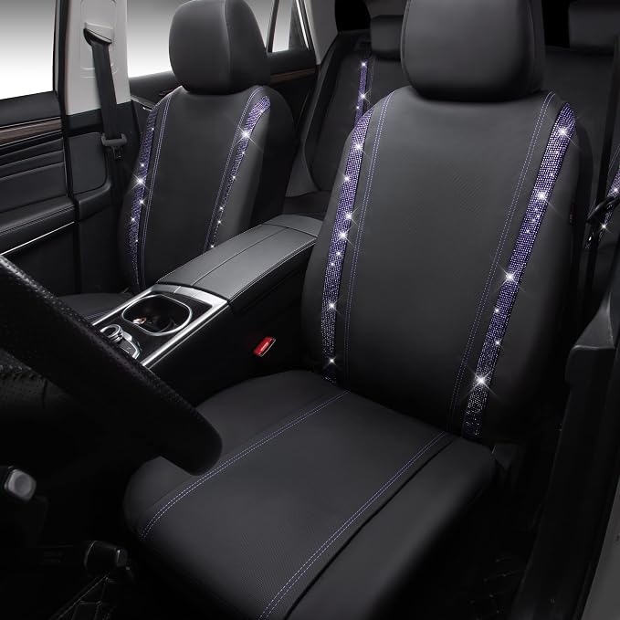 Universal Faux Leather Seat Covers — Full Set — Purple