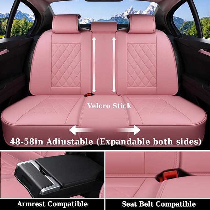 Universal Seat Covers — Full Set — Pink