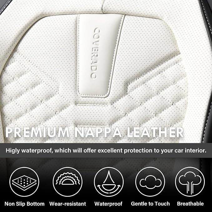 Universal Seat Covers — Full Set — Black / White