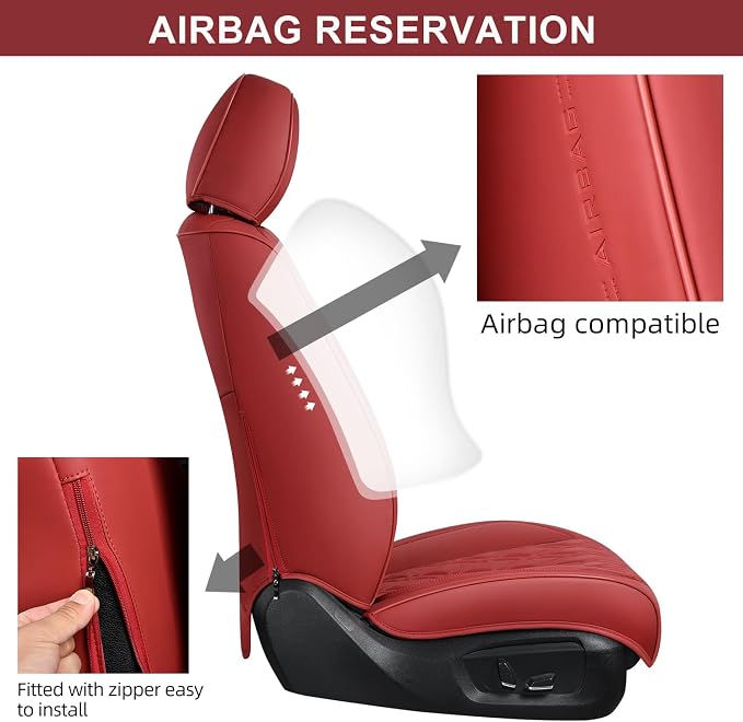 Universal Seat Covers — Full Set — Red