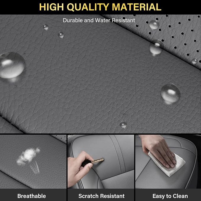 Faux Leather Seat Covers for Chevrolet Silverado / GMC Sierra — Full Set — Gray