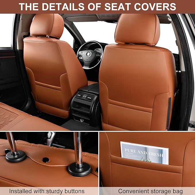 Universal Seat Covers — Full Set — Brown