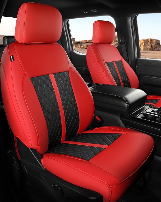 Seat Covers for Multiple Vehicles — Full Set — Red / Black