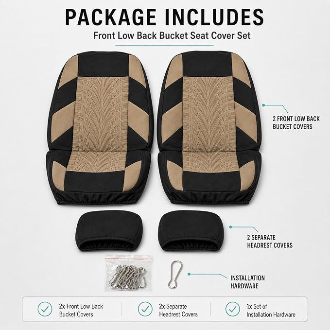 Universal Seat Covers — Front Seat — Beige