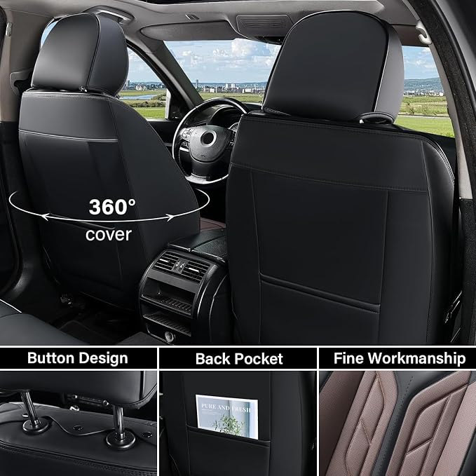 Universal Seat Covers — Front Seat — Black / Coffee