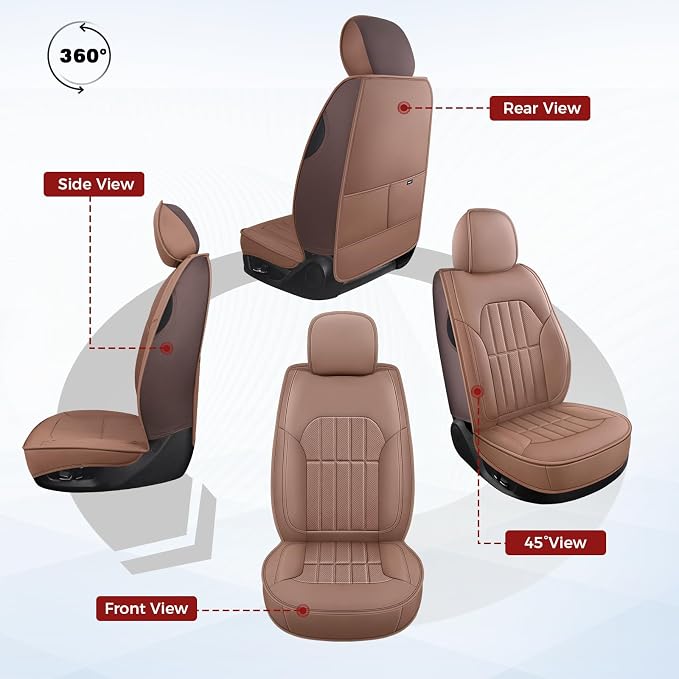 Seat Covers for Multiple Vehicles — Full Set — Brown