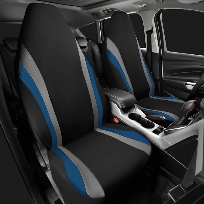 Universal Neoprene Seat Covers — Front Seat — Black / Blue