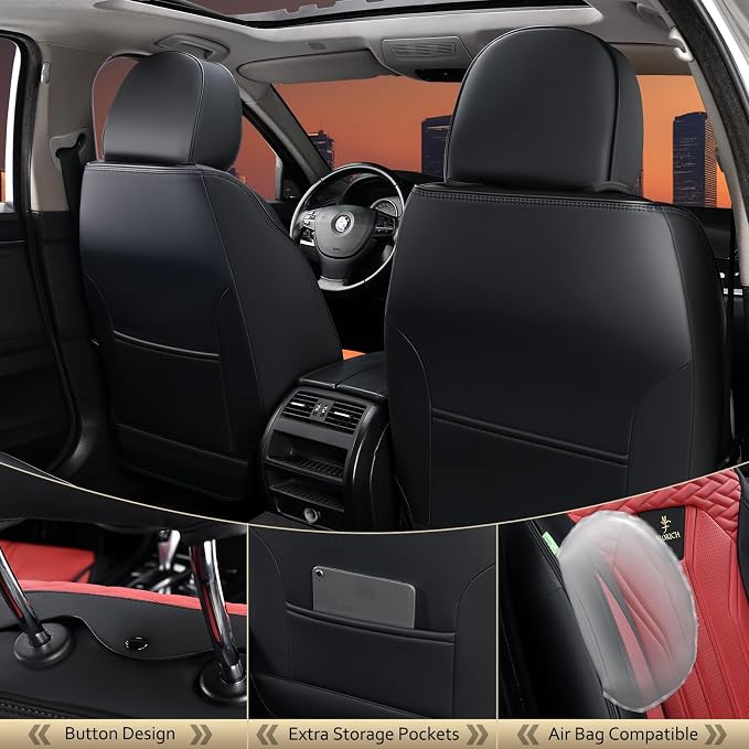 Universal Seat Covers — Front Seat — Black / Burgundy