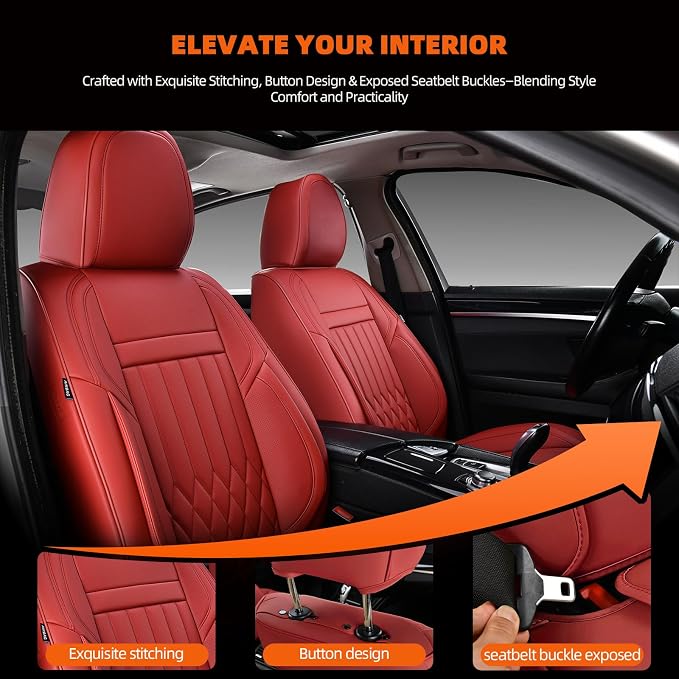 Universal Seat Covers — Full Set — Red
