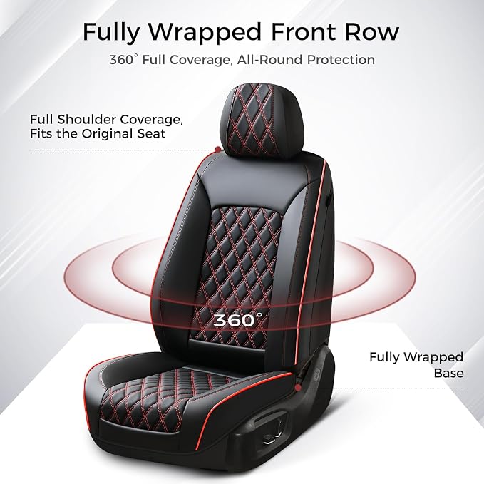 Universal Seat Covers — Front Seat — Black / Red