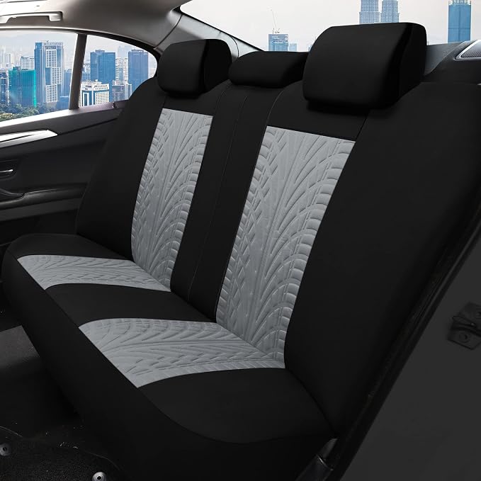 Universal Fabric Seat Covers — Full Set — Black / Gray