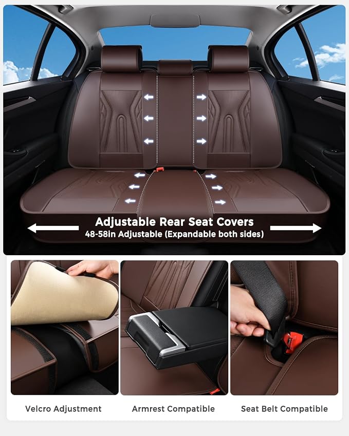 Universal Seat Covers — Full Set — Coffee