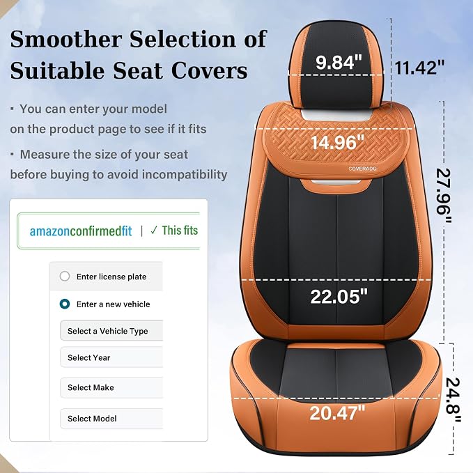 Universal Seat Covers — Front Seat — Brown / Black