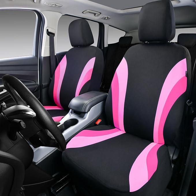 Universal Seat Covers — Front Seat — Pink / Black