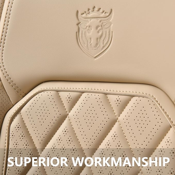 Universal Faux Leather Seat Covers — Full Set — Beige