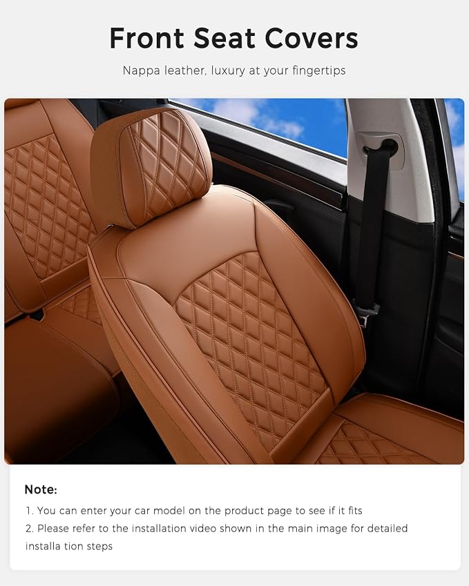 Universal Seat Covers — Front Seat — Brown