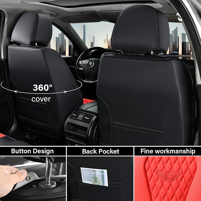 Universal Seat Covers — Full Set — Red