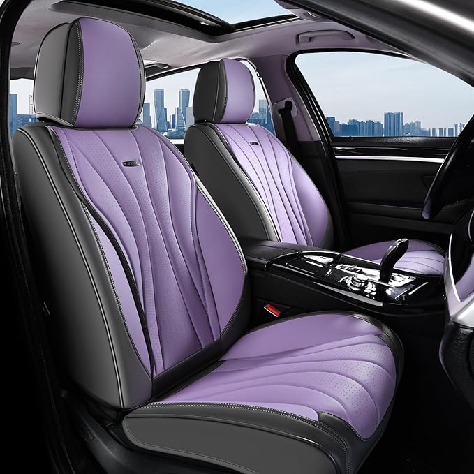 Universal Seat Covers — Front Seat — Gray / Purple