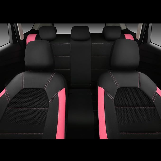 Universal Seat Covers — Full Set — Black / Pink