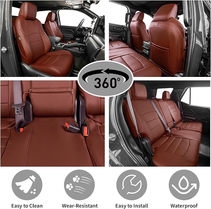 Faux Leather Seat Covers for Toyota 4Runner — Full Set — Burgundy
