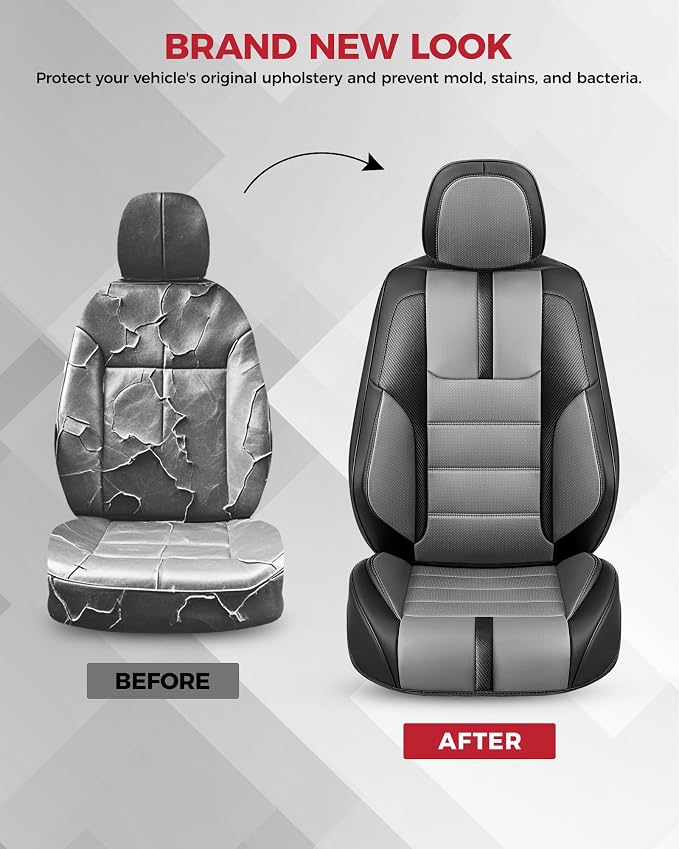 Universal Faux Leather Seat Covers — Front Seat