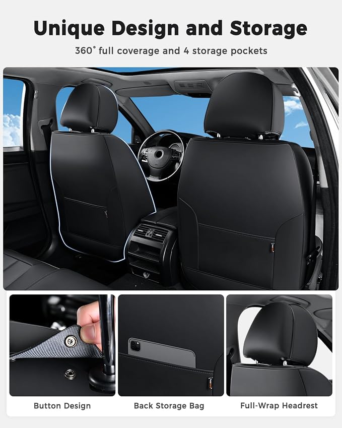 Universal Seat Covers — Full Set — Black