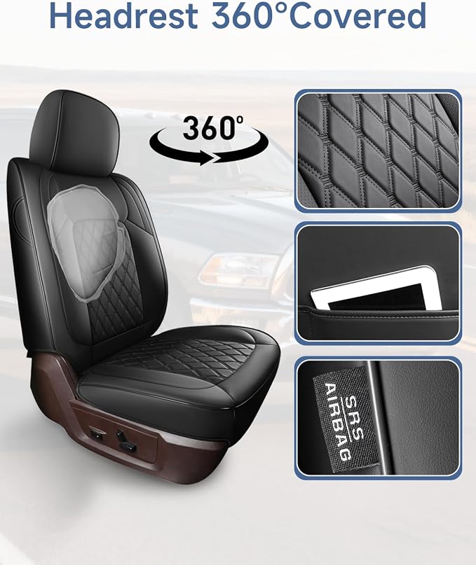 Seat Covers for Multiple Vehicles — Full Set — Black