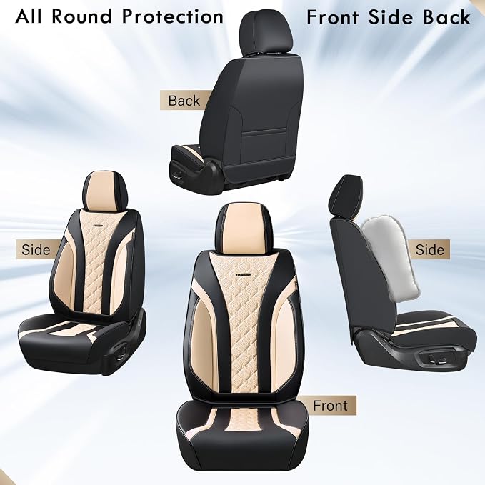 Universal Seat Covers — Front Seat — Black / Beige