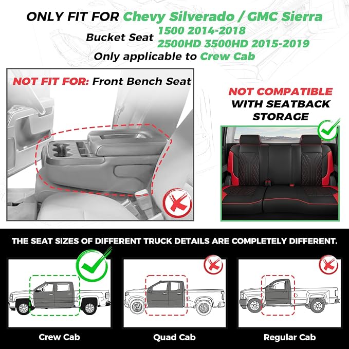 Seat Covers for Chevrolet Silverado / GMC Sierra — Full Set
