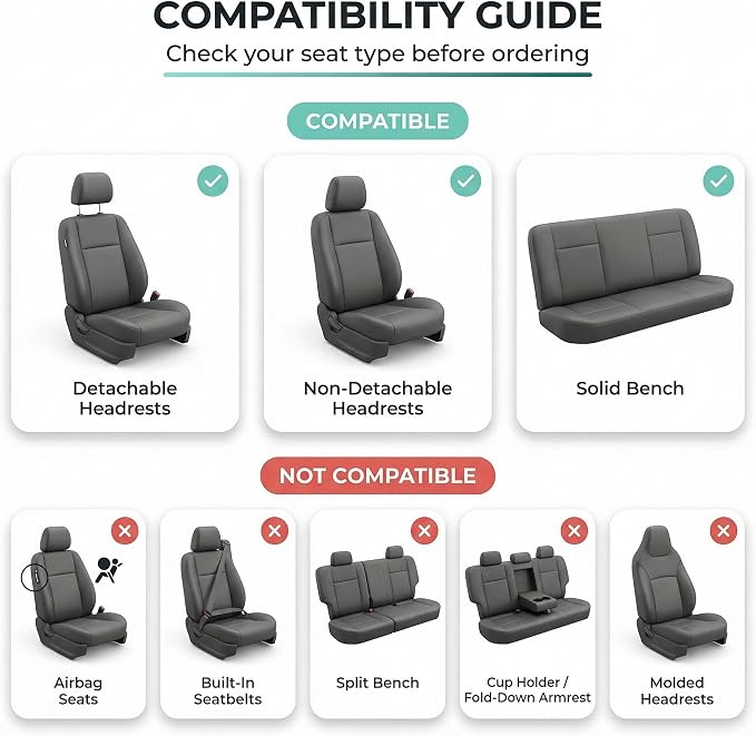Universal Fabric Seat Covers — Front Seat — Blue