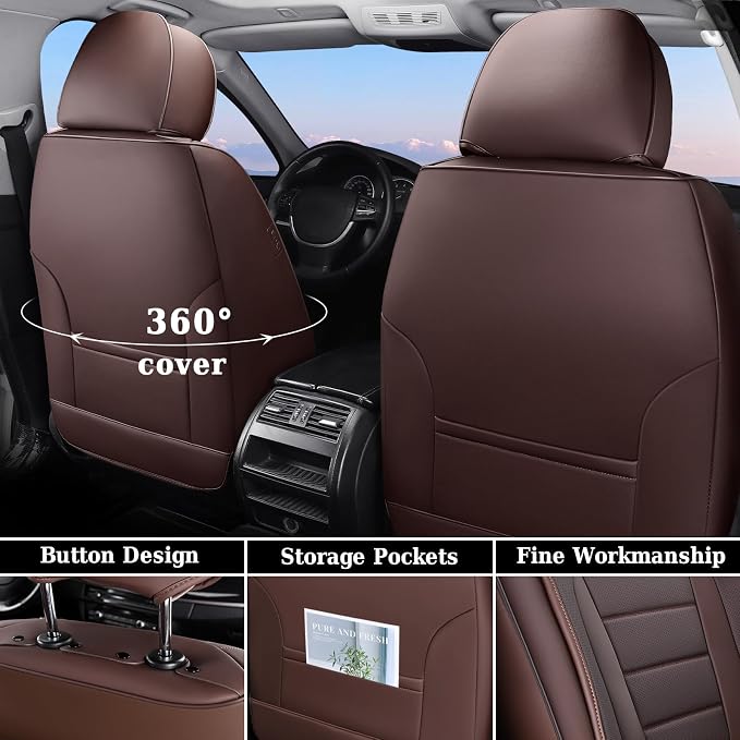 Universal Seat Covers — Full Set — Brown