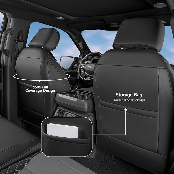 Seat Covers for Multiple Vehicles — Full Set — Black / Gray