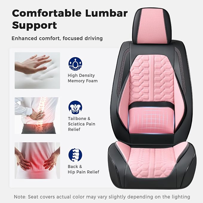 Universal Seat Covers — Full Set — Black / Pink