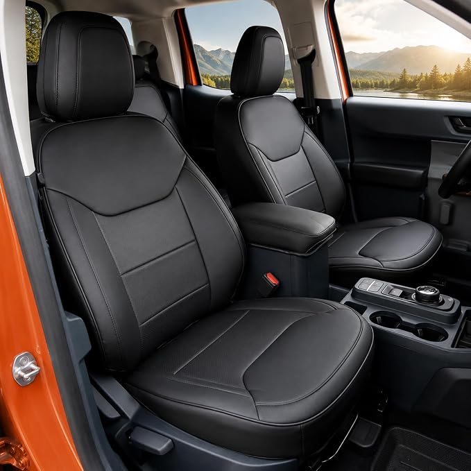 Faux Leather Seat Covers for Ford Maverick — Full Set — Black