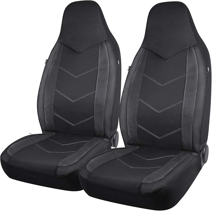 Universal Fabric Seat Covers — Front Seat — Black