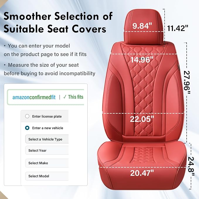 Universal Seat Covers — Front Seat — Red