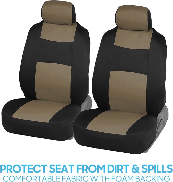 Car Seat Covers — Full Set — Beige / Black