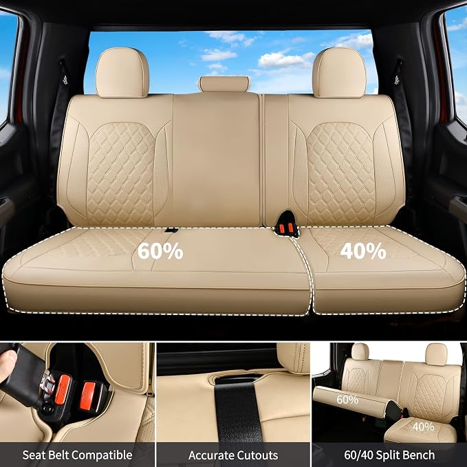 Seat Covers for Toyota Tacoma — Full Set — Beige