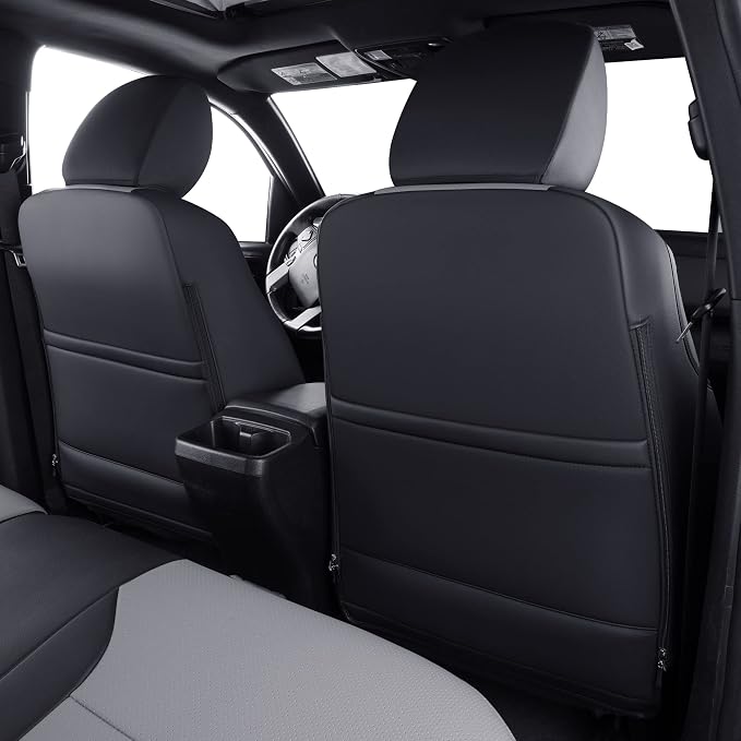Faux Leather Seat Covers for Toyota Tacoma — Black / Gray