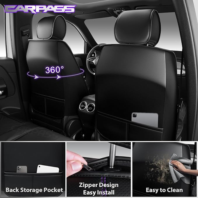 Universal Seat Covers — Full Set — Purple / Black