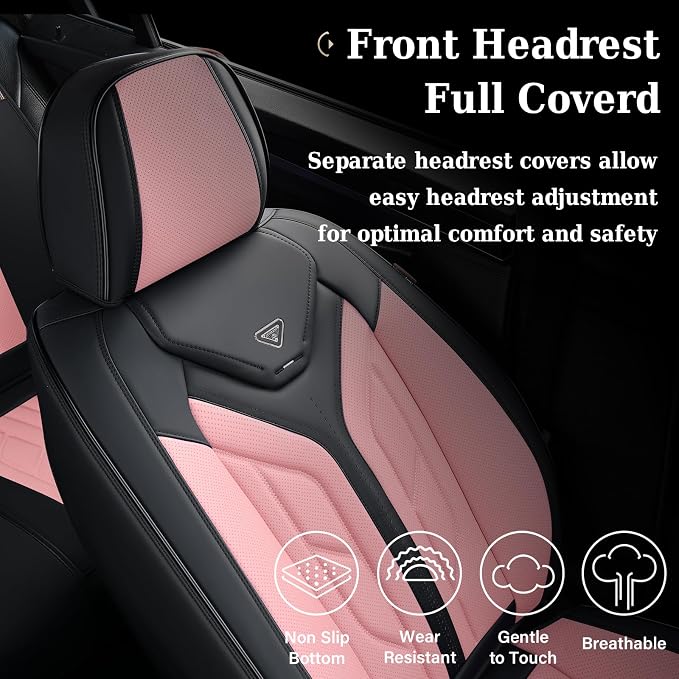 Universal Seat Covers — Full Set — Black / Pink