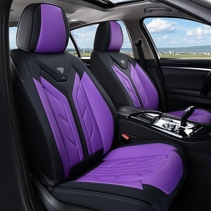 Universal Seat Covers — Full Set — Black / Purple