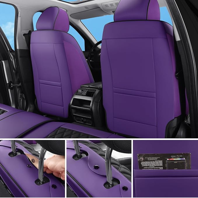 Universal Seat Covers — Front Seat — Purple / Black